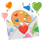 carta de amor + paleta de pintor