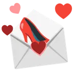 carta de amor + zapato de tacón