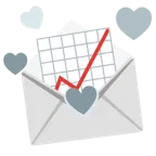 carta de amor + gráfica de evolución ascendente