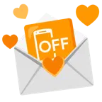 carta de amor + teléfono móvil apagado