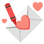 carta de amor + lápiz de cera
