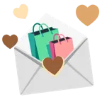 carta de amor + bolsas de compras