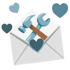 carta de amor + martillo y llave inglesa