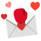 carta de amor + guante de boxeo