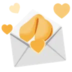 carta de amor + galleta de la fortuna