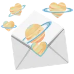 carta de amor + planeta con anillos