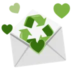 carta de amor + símbolo de reciclaje