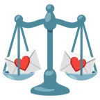 carta de amor + balanza