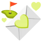 carta de amor + banderín en hoyo