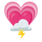 wachsendes Herz + Wolke mit Blitz