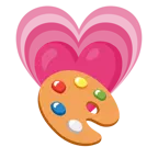wachsendes Herz + Mischpalette
