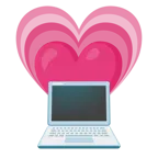 wachsendes Herz + Laptop