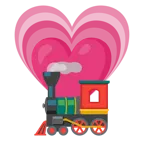 wachsendes Herz + Dampflokomotive