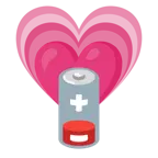 wachsendes Herz + schwache Batterie