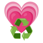 wachsendes Herz + Recycling-Symbol