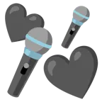 corazones giratorios + micrófono