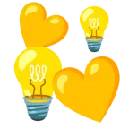 corazones giratorios + bombilla