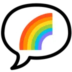 Sprechblase mit drei Punkten + Regenbogen