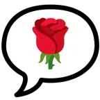Sprechblase mit drei Punkten + Rose