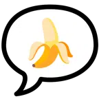 Sprechblase mit drei Punkten + Banane