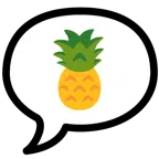 Sprechblase mit drei Punkten + Ananas