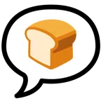Sprechblase mit drei Punkten + Brot