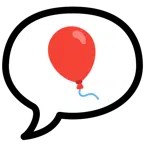 Sprechblase mit drei Punkten + Luftballon