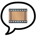 Sprechblase mit drei Punkten + Filmstreifen