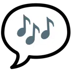 Sprechblase mit drei Punkten + Musiknoten