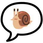 Sprechblase mit drei Punkten + Schnecke