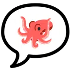 Sprechblase mit drei Punkten + Oktopus