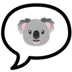 Sprechblase mit drei Punkten + Koala