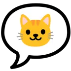 Sprechblase mit drei Punkten + Katzengesicht