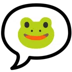 Sprechblase mit drei Punkten + Frosch