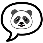 Sprechblase mit drei Punkten + Panda