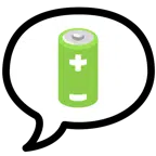 Sprechblase mit drei Punkten + Batterie