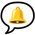 Sprechblase mit drei Punkten + Glocke