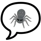 Sprechblase mit drei Punkten + Spinne