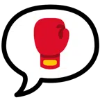 Sprechblase mit drei Punkten + Boxhandschuh