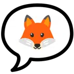 Sprechblase mit drei Punkten + Fuchs
