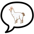Sprechblase mit drei Punkten + Lama