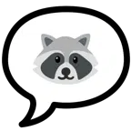 Sprechblase mit drei Punkten + Waschbär