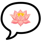 Sprechblase mit drei Punkten + Lotusblüte