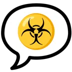 Sprechblase mit drei Punkten + Biogefährdung