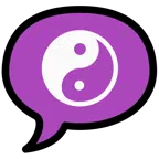 Sprechblase mit drei Punkten + Yin und Yang