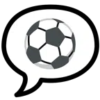 Sprechblase mit drei Punkten + Fußball
