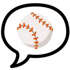 Sprechblase mit drei Punkten + Baseball