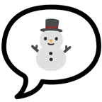 Sprechblase mit drei Punkten + Schneemann ohne Schneeflocken