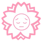 Blumenstempel + nachdenkliches Gesicht