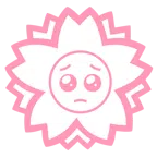 Blumenstempel + bettelndes Gesicht
